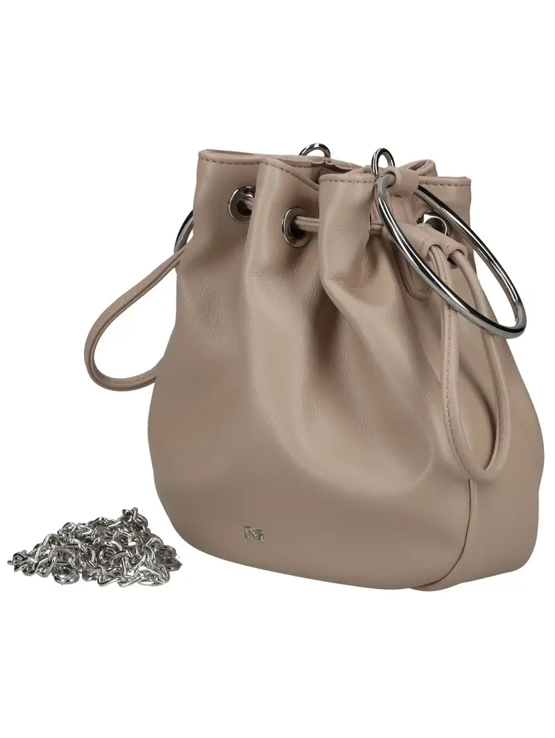 Borsa a sacco beige scuro miniatura 3