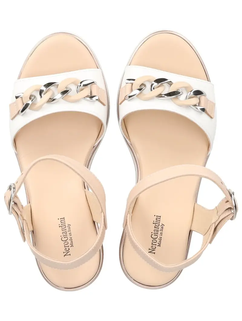 Nero Giardini Sandalo beige / argento / bianco miniatura 2