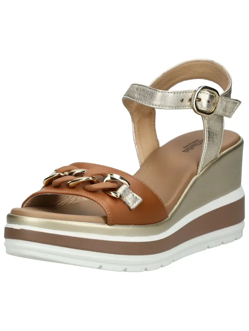 Sandalo cognac / argento