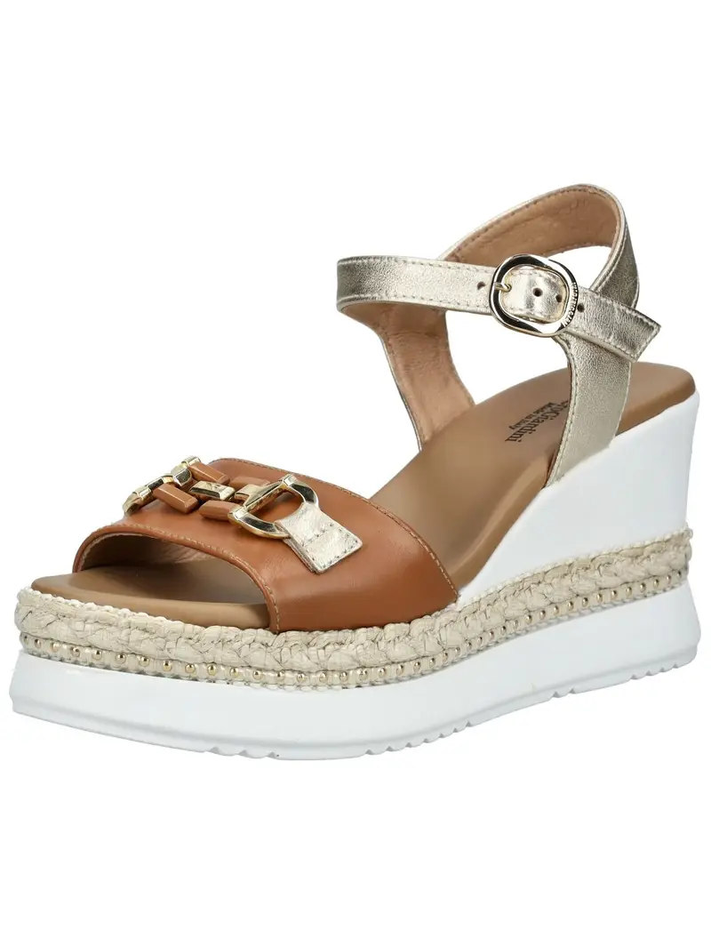 Sandalo cognac / argento