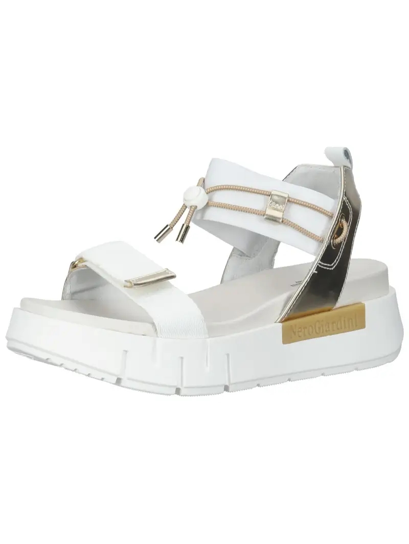 Nero Giardini Sandalo con cinturino  platino / bianco