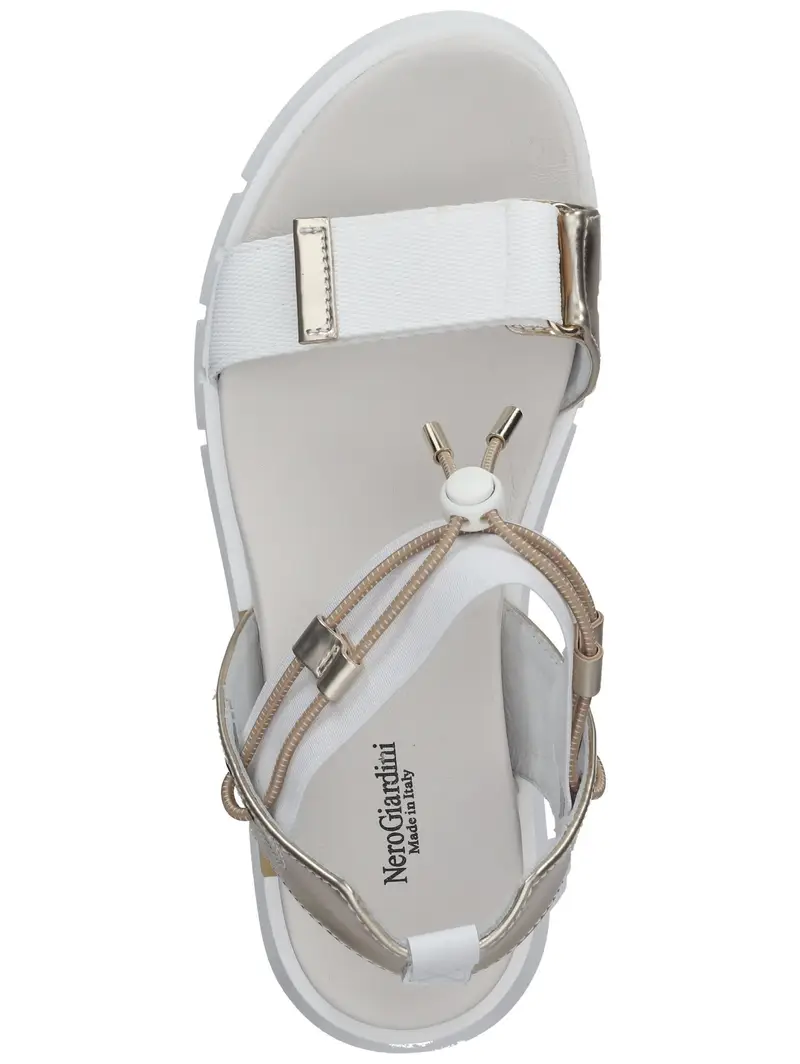 Nero Giardini Sandalo con cinturino platino / bianco miniatura 2