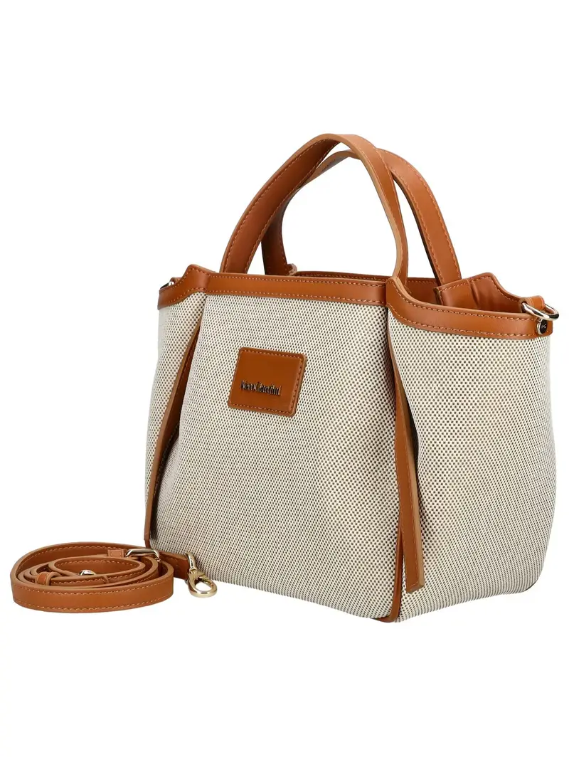 Shopper beige scuro / marrone miniatura 3
