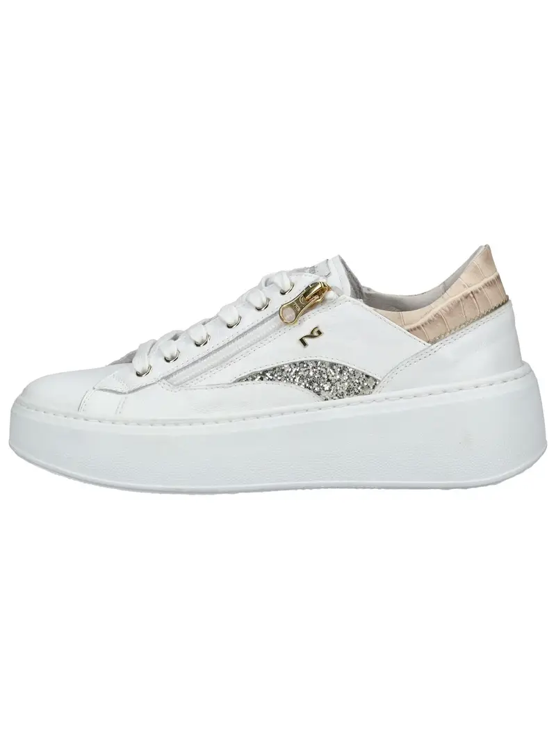 Sneaker bassa beige / argento / bianco miniatura 2