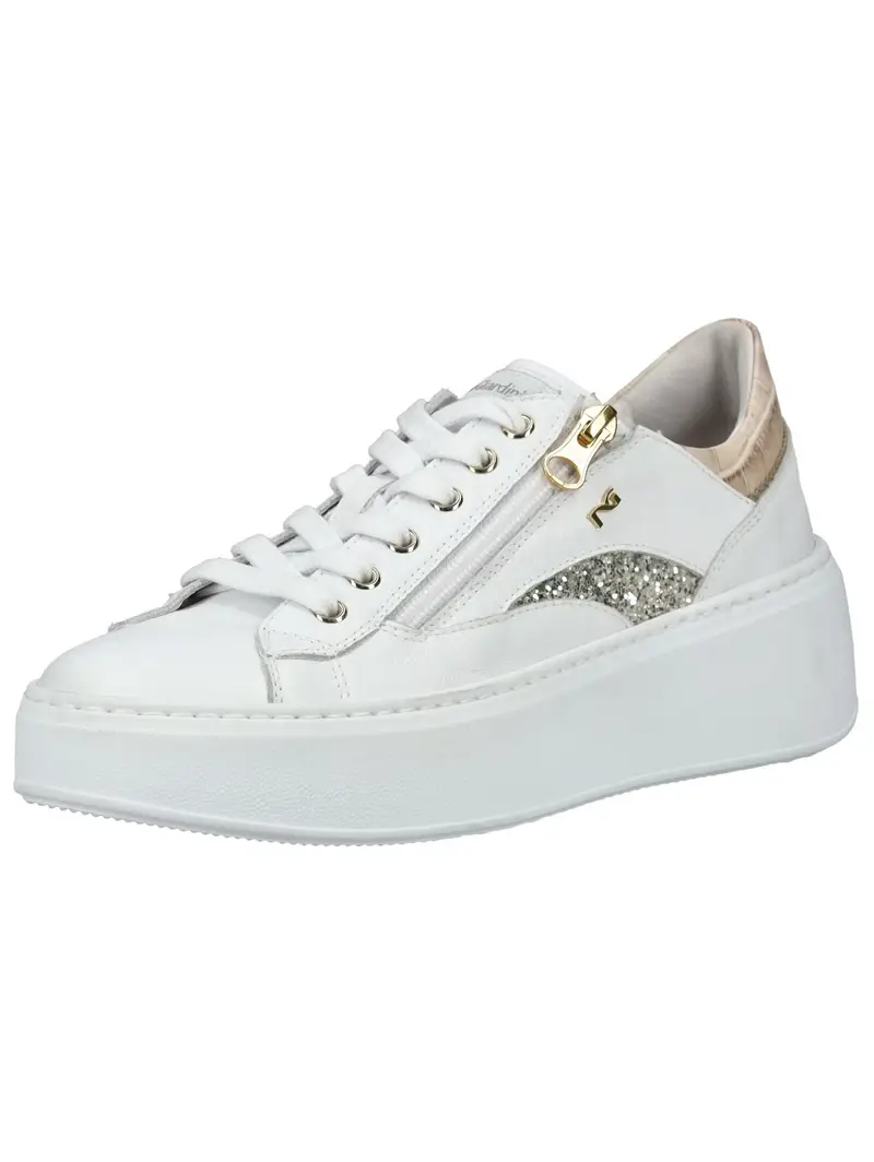 Sneaker bassa beige / argento / bianco