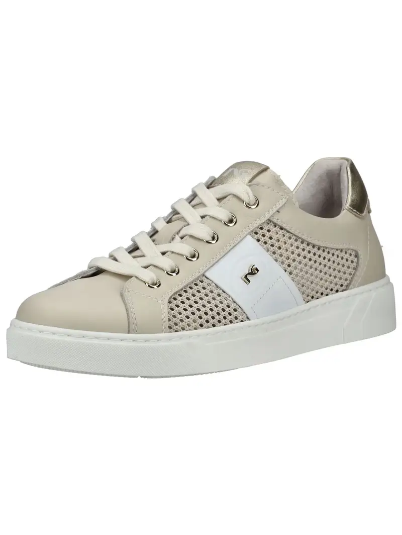 Sneaker bassa beige / oro / bianco