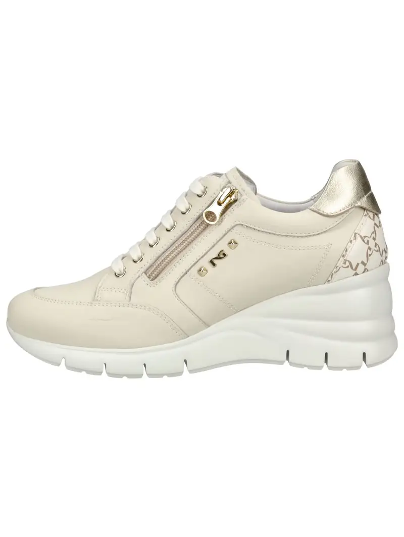 Sneaker bassa crema / oro miniatura 2