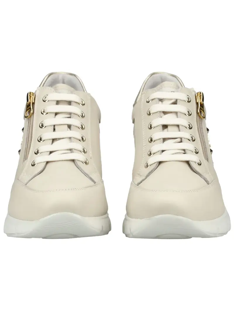 Sneaker bassa crema / oro miniatura 3