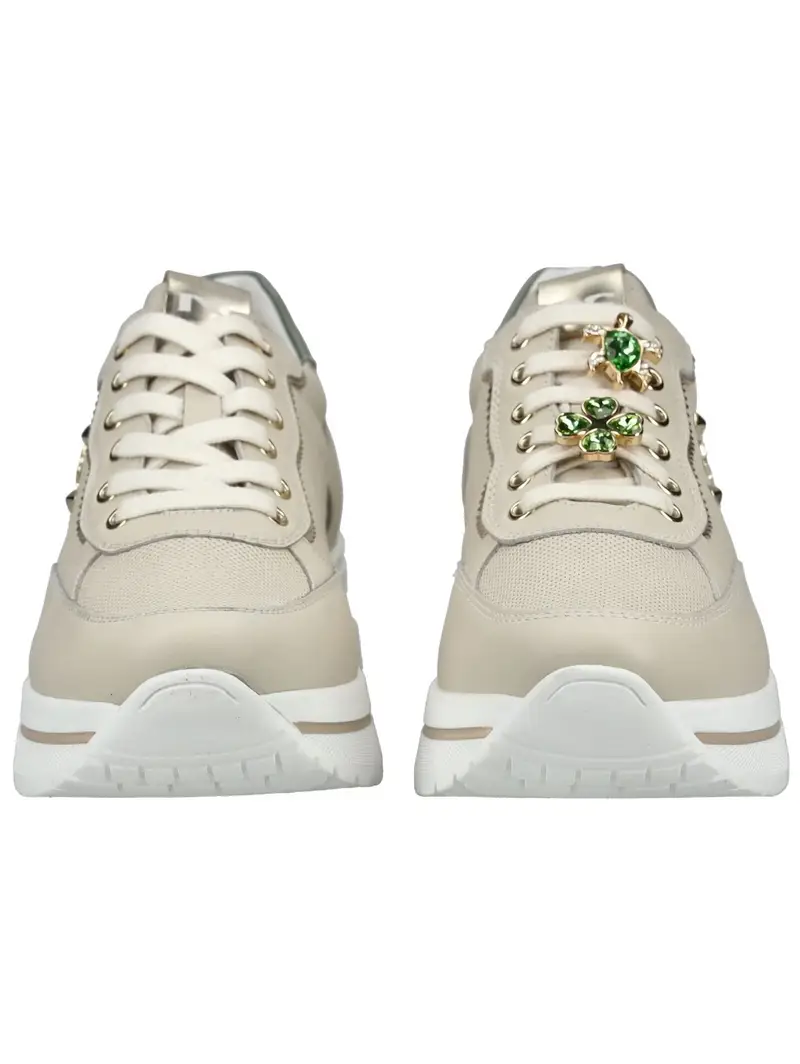 Sneaker bassa crema / verde miniatura 3