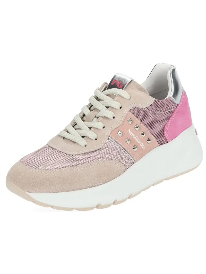 Nero Giardini Sneaker bassa  écru / rosa / rosa chiaro / argento
