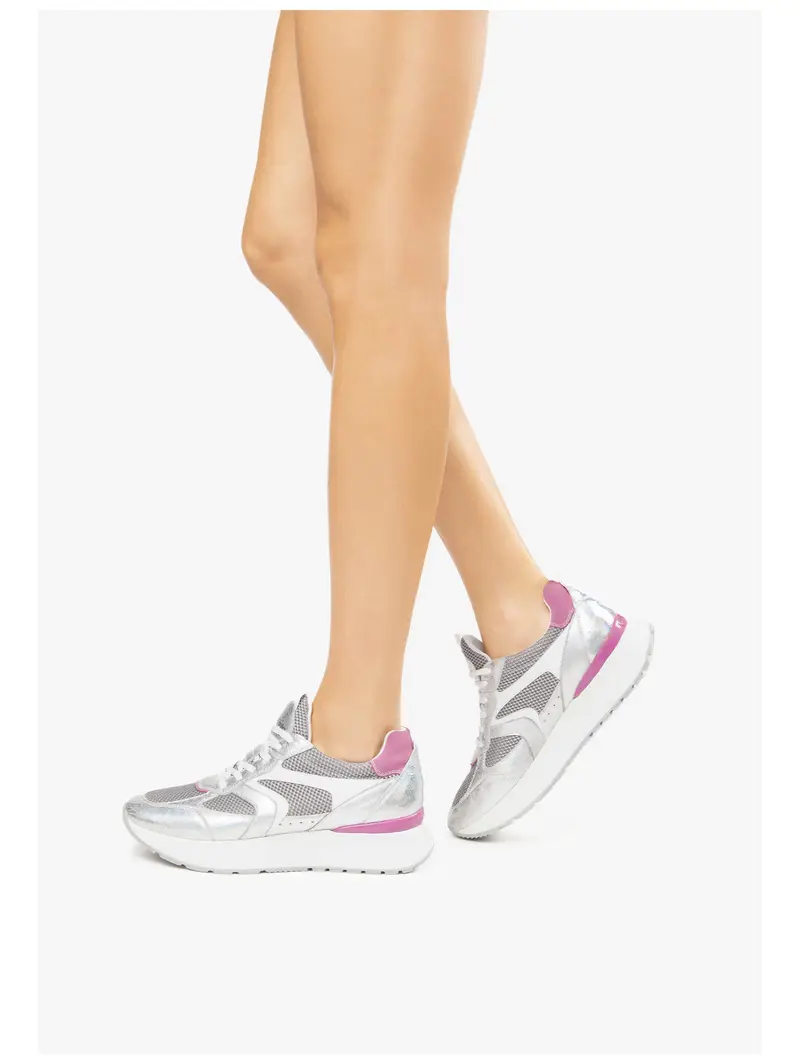 Sneaker bassa grigio / lilla / argento miniatura 3