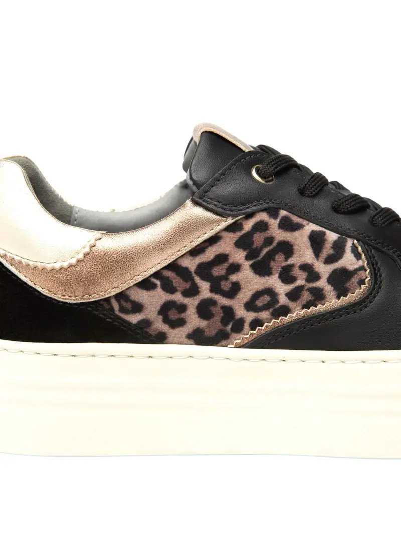 Sneaker bassa marrone / oro / nero miniatura 3