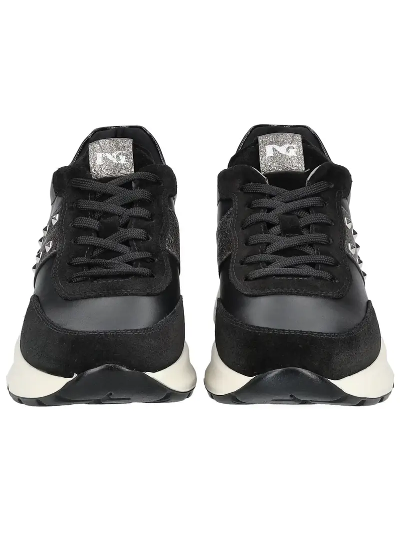Sneaker bassa nero / argento miniatura 3