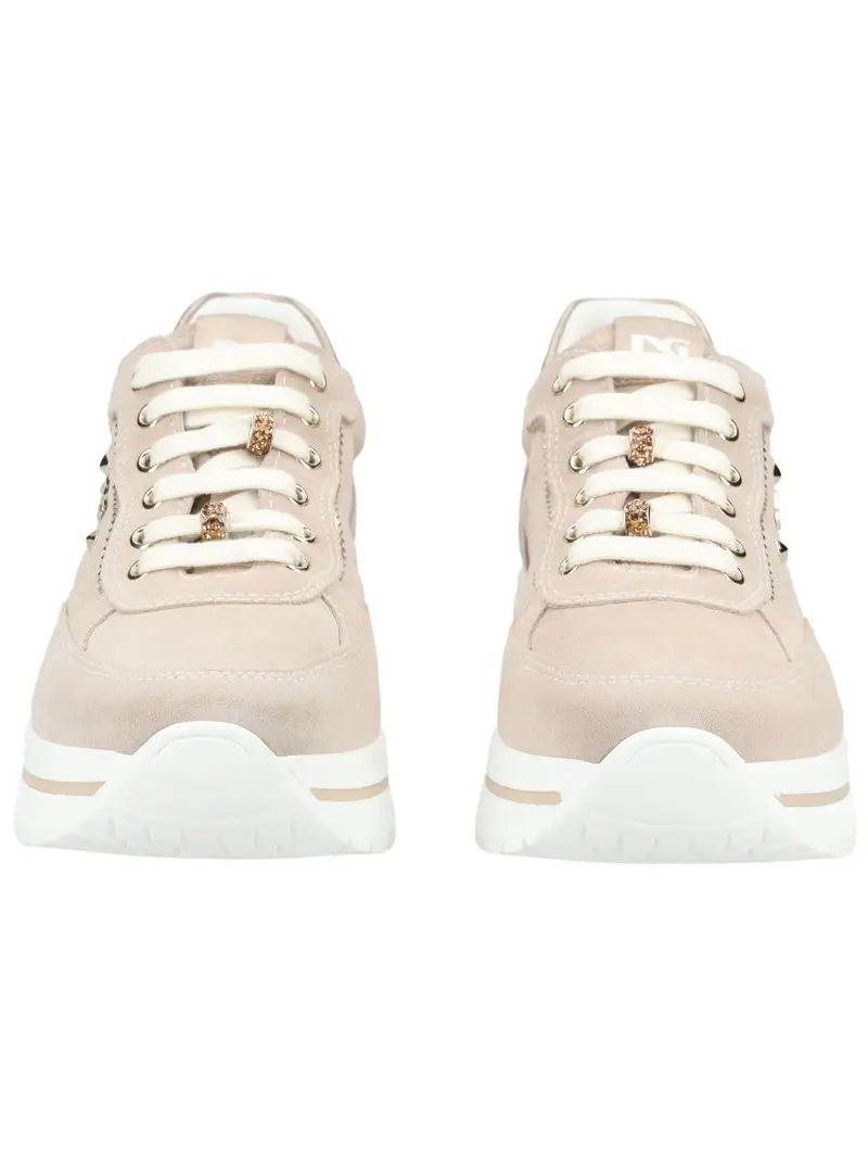 Sneaker bassa nudo / oro miniatura 3