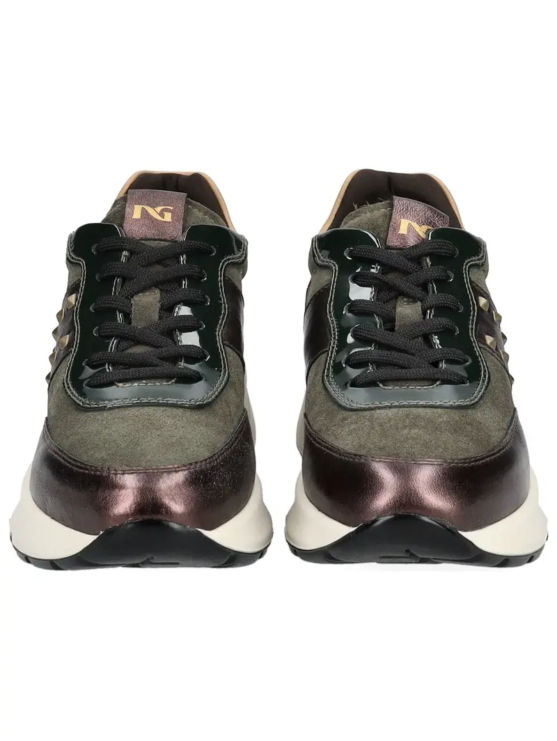 Nero Giardini Sneaker bassa oro / verde scuro / bordeaux miniatura 3