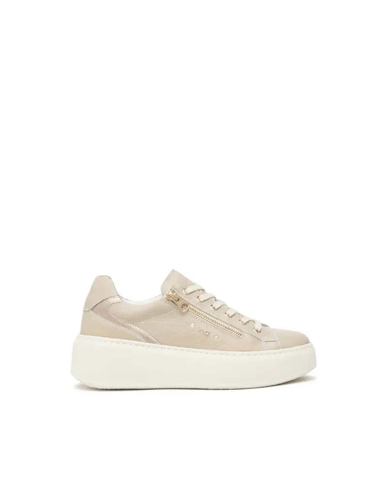 sneakers donna in pelle beige i514212d412