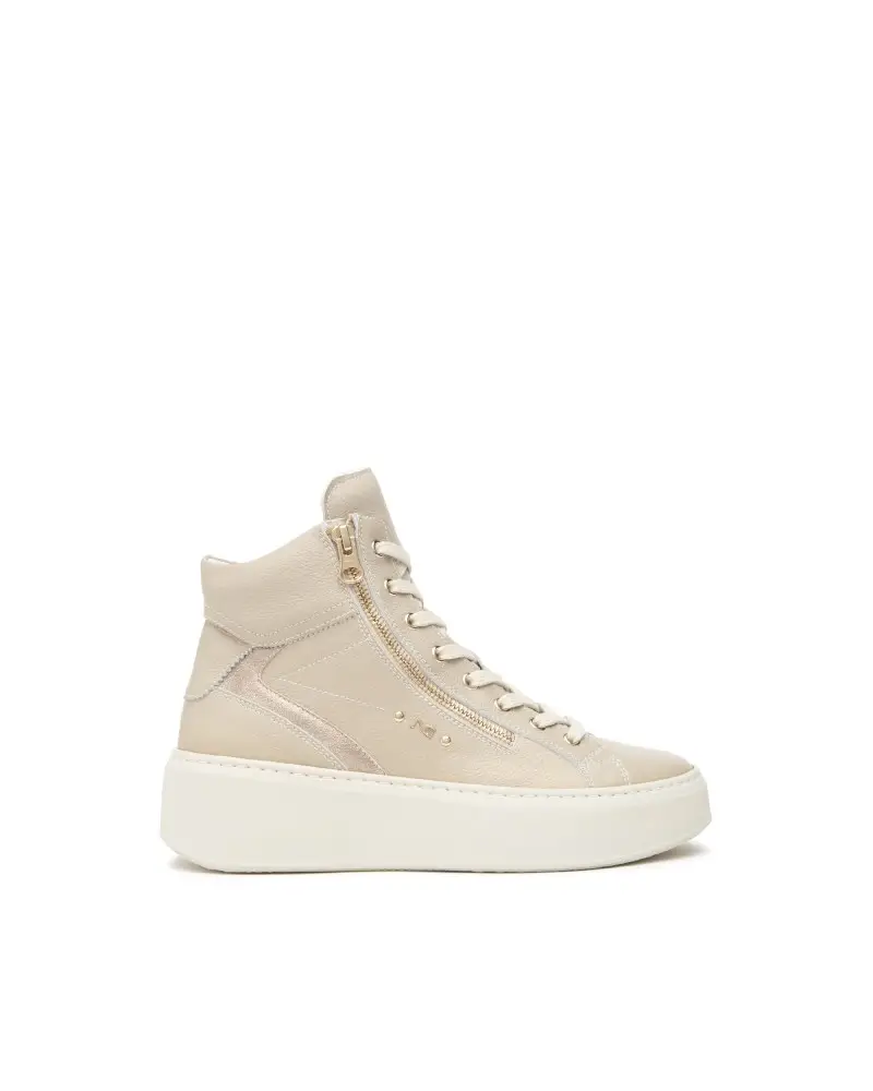 sneakers donna in pelle beige i514213d412