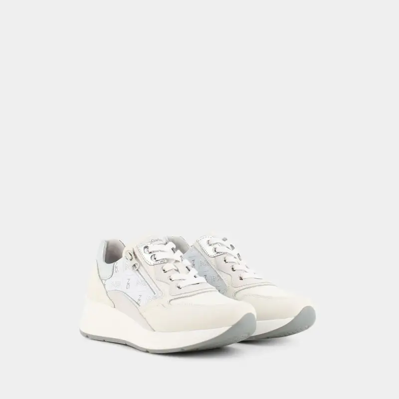 Sneakers Nero Giardini da Donna, bianco miniatura 2