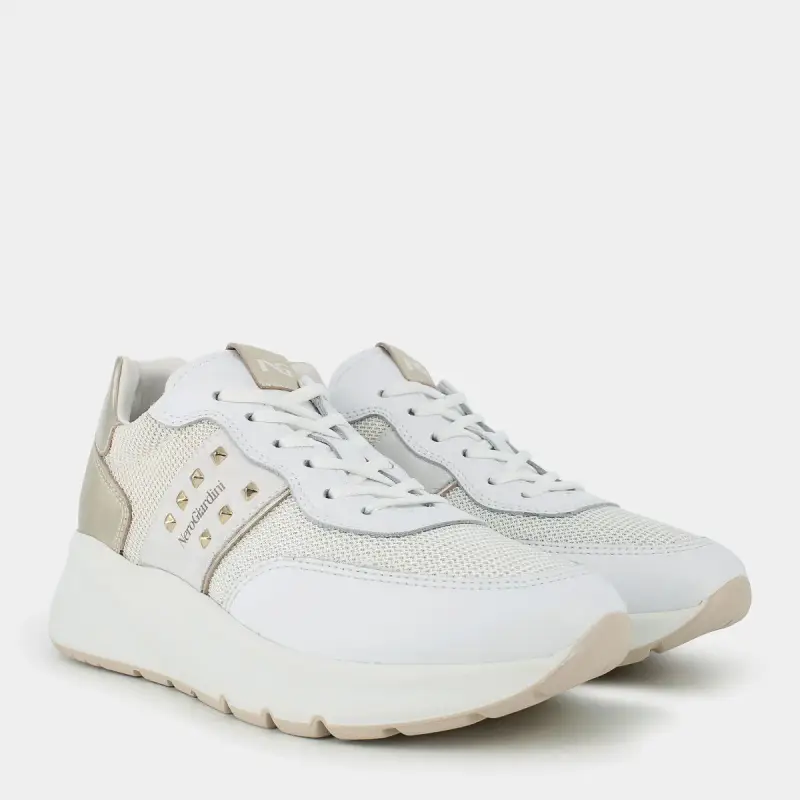 Sneakers Nero Giardini da Donna, bianco miniatura 2