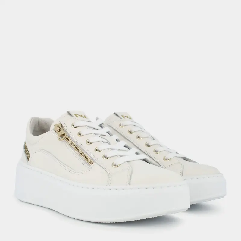 Sneakers Nero Giardini da Donna, bianco miniatura 2