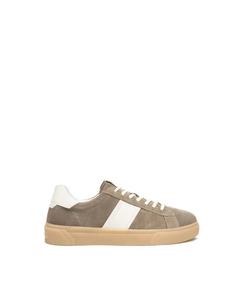 sneakers uomo in camoscio col. argilla e500694u501 BEIGE