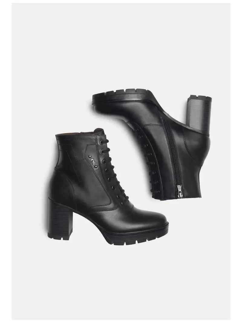 Stivaletto stringato nero miniatura 3