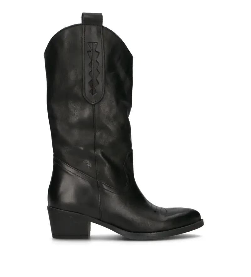 Stivale donna nero in pelle Vario