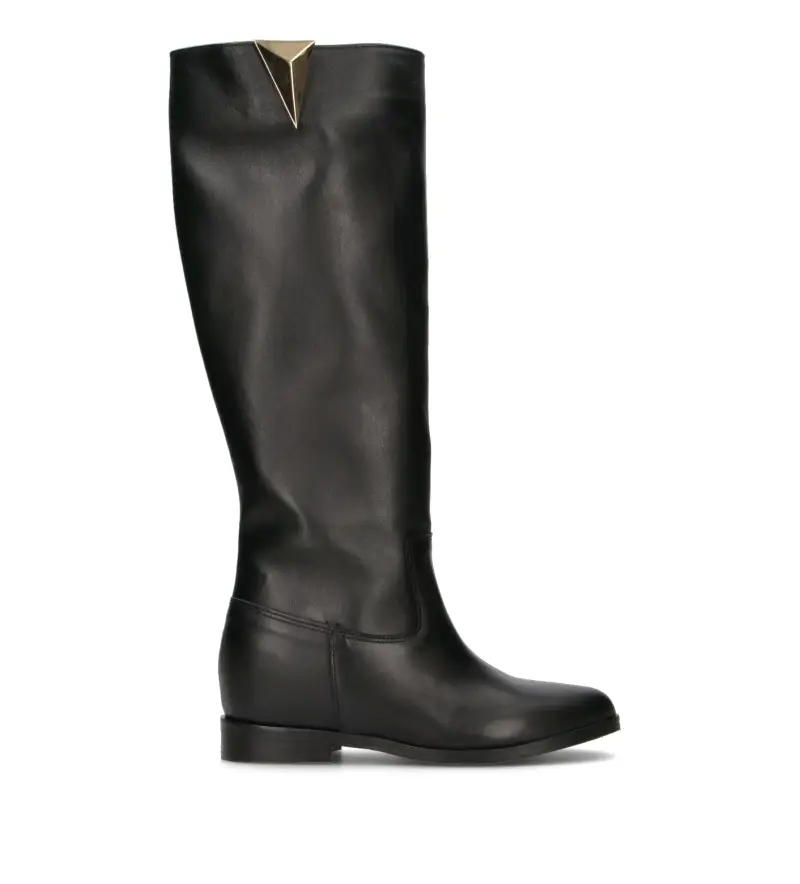 Stivale donna nero in pelle Vario