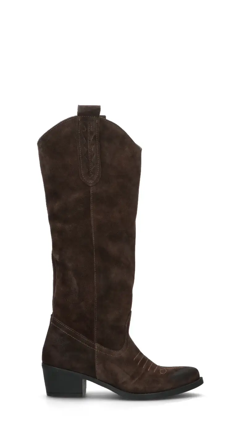 Stivale donna testa di moro in suede Vario