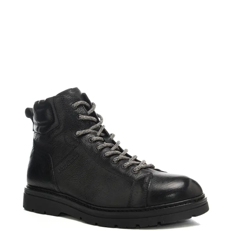 anfibi bassi da uomo con lacci in tessuto intrecciato neri miniatura 2