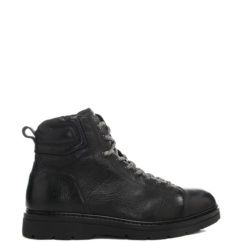 anfibi bassi da uomo con lacci in tessuto intrecciato neri