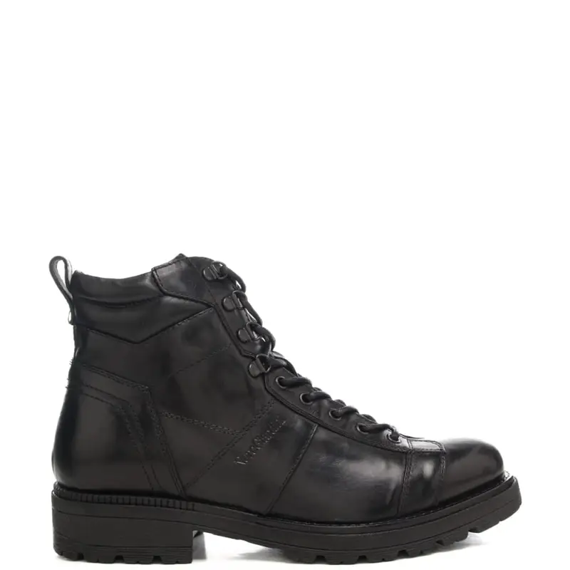 anfibi bassi da uomo con lacci in tessuto intrecciato ton sur ton neri