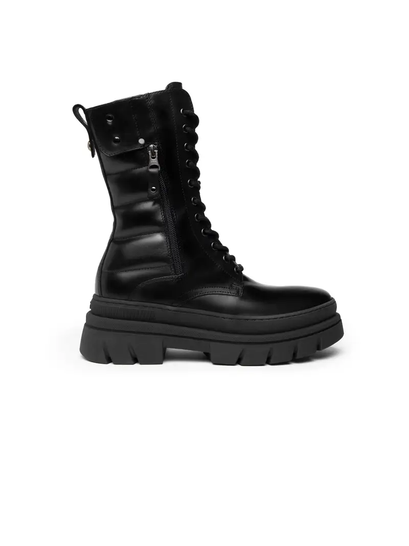 Anfibi Donna in Pelle - Nero