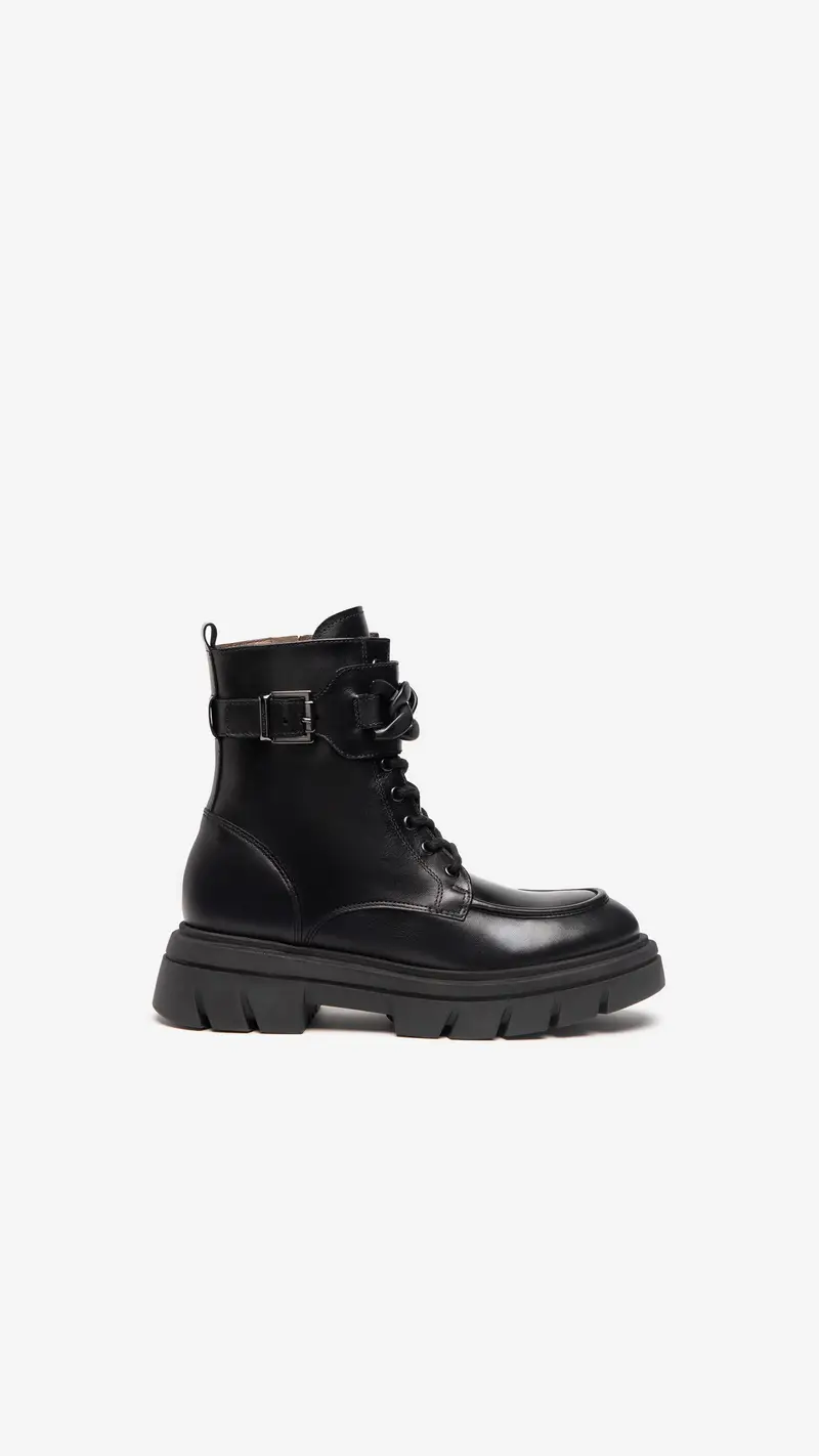 NeroGiardini Anfibi Donna in Pelle - Nero