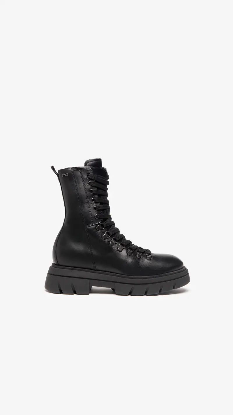 NeroGiardini Anfibi Donna in Pelle - Nero