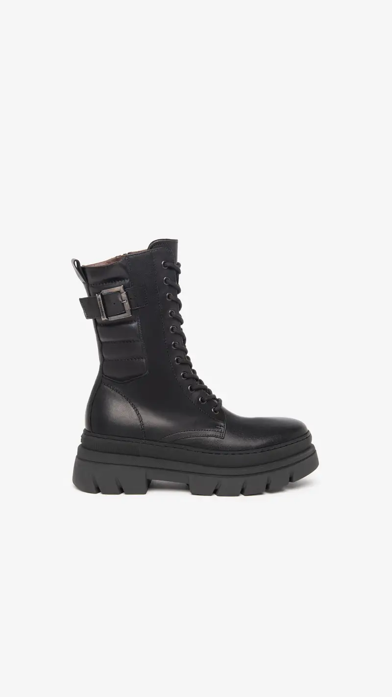 NeroGiardini Anfibi Donna in Pelle - Nero