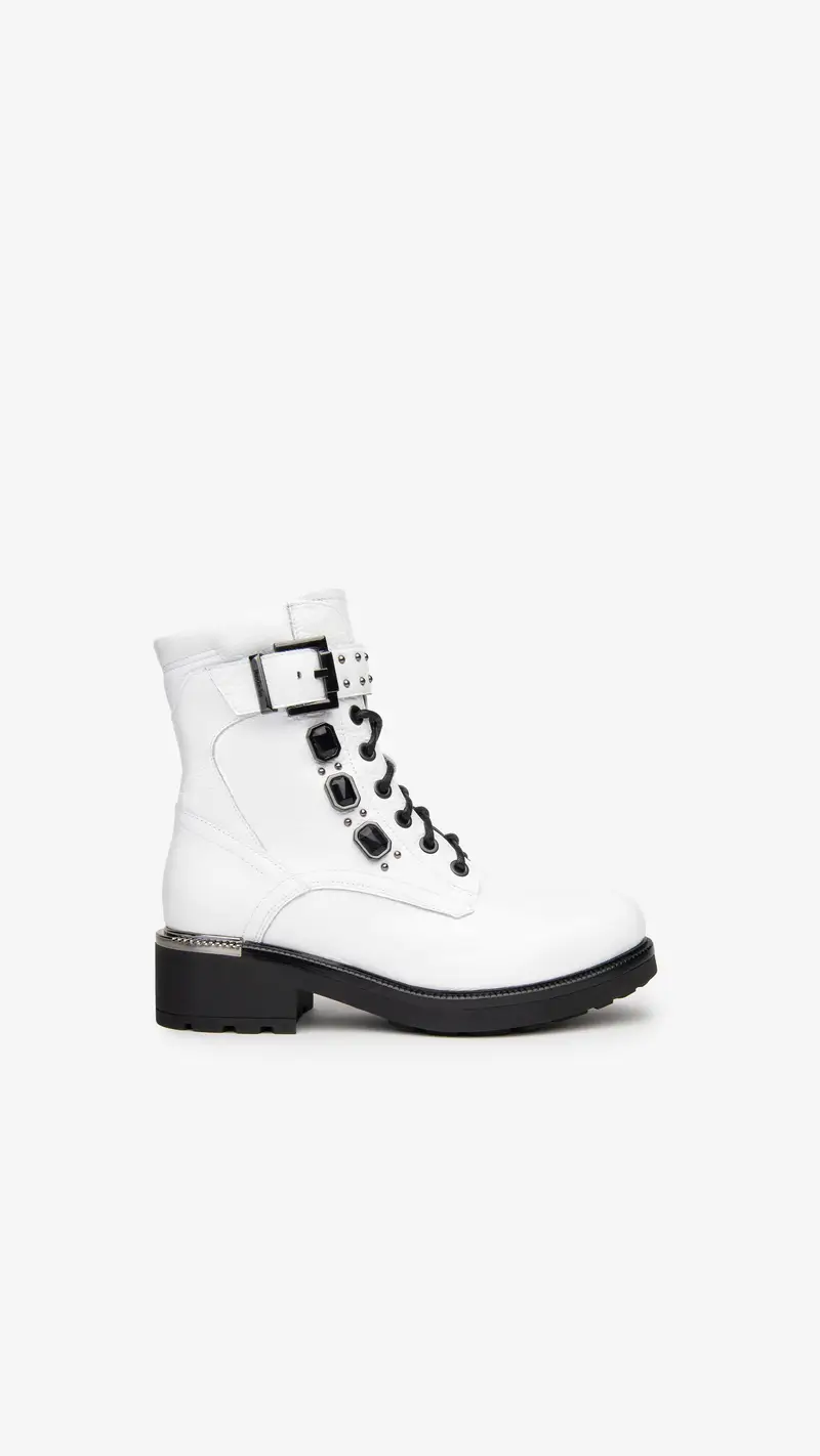 NeroGiardini Anfibi Donna in Vernice - Bianco