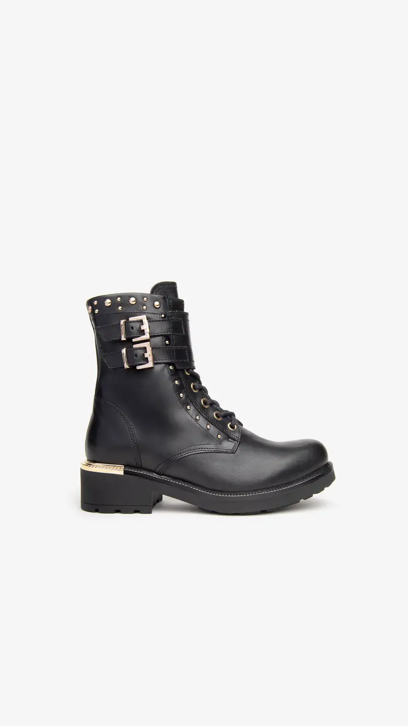 Outlet Anfibi Donna in Pelle - Nero