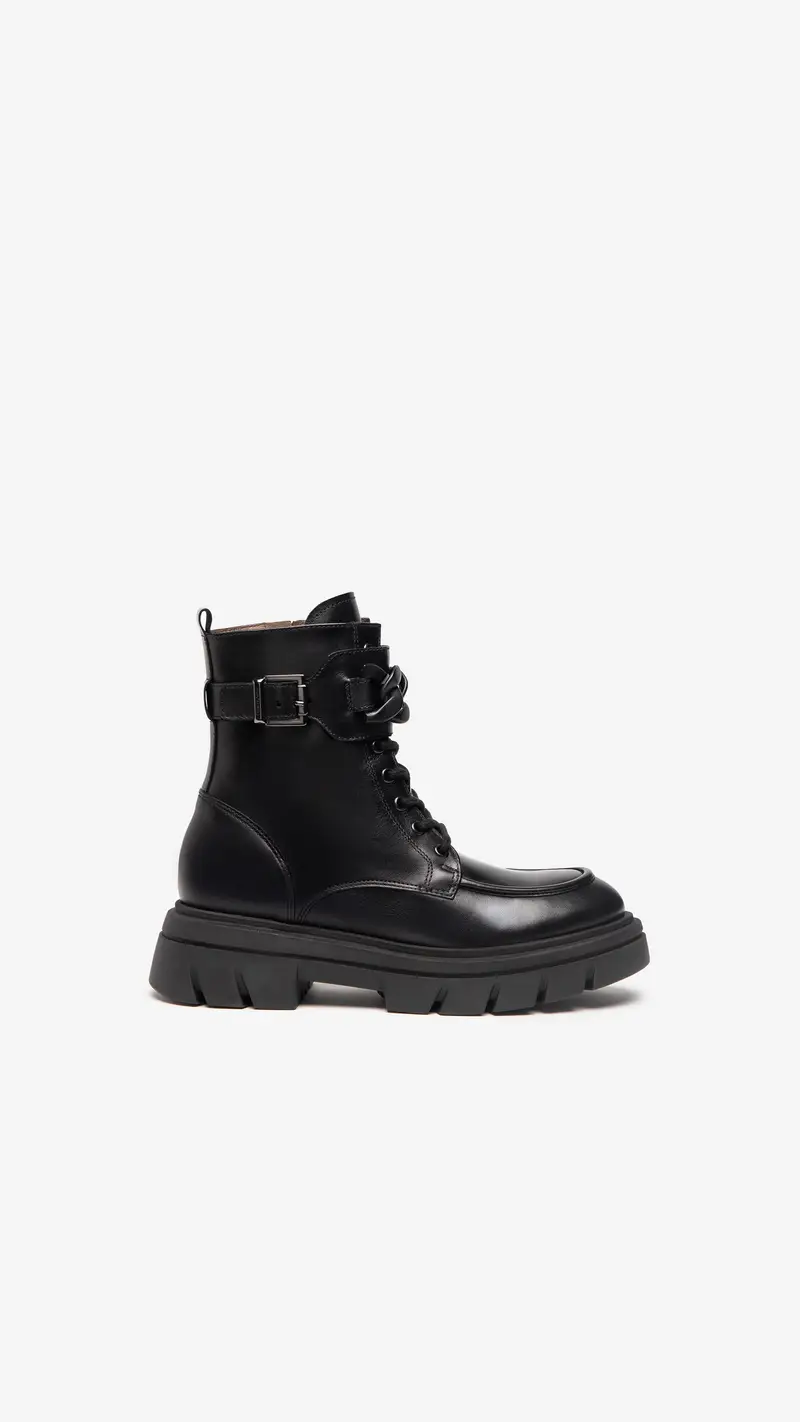 Outlet Anfibi Donna in Pelle - Nero