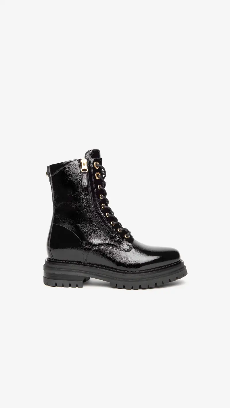 Outlet Anfibi Donna in Vernice - Nero