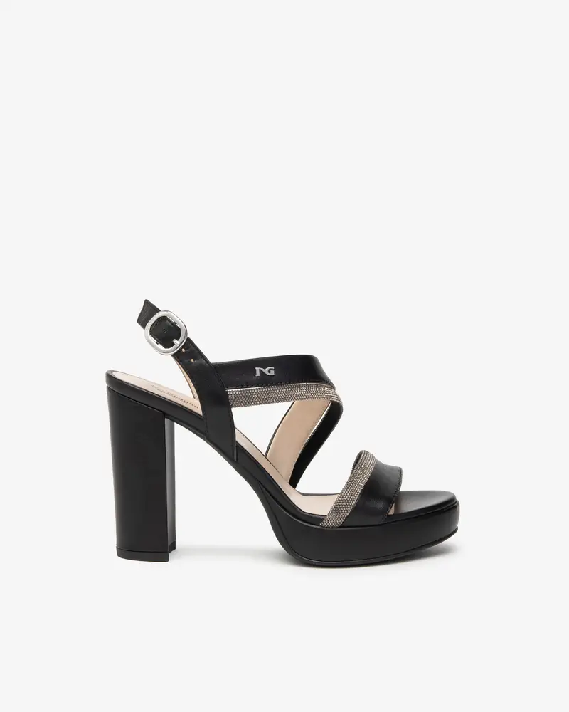NeroGiardini Outlet Sandali Donna in Pelle - Nero