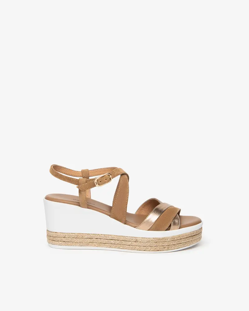 NeroGiardini Outlet Sandali Donna in Suede e Pelle - Marrone