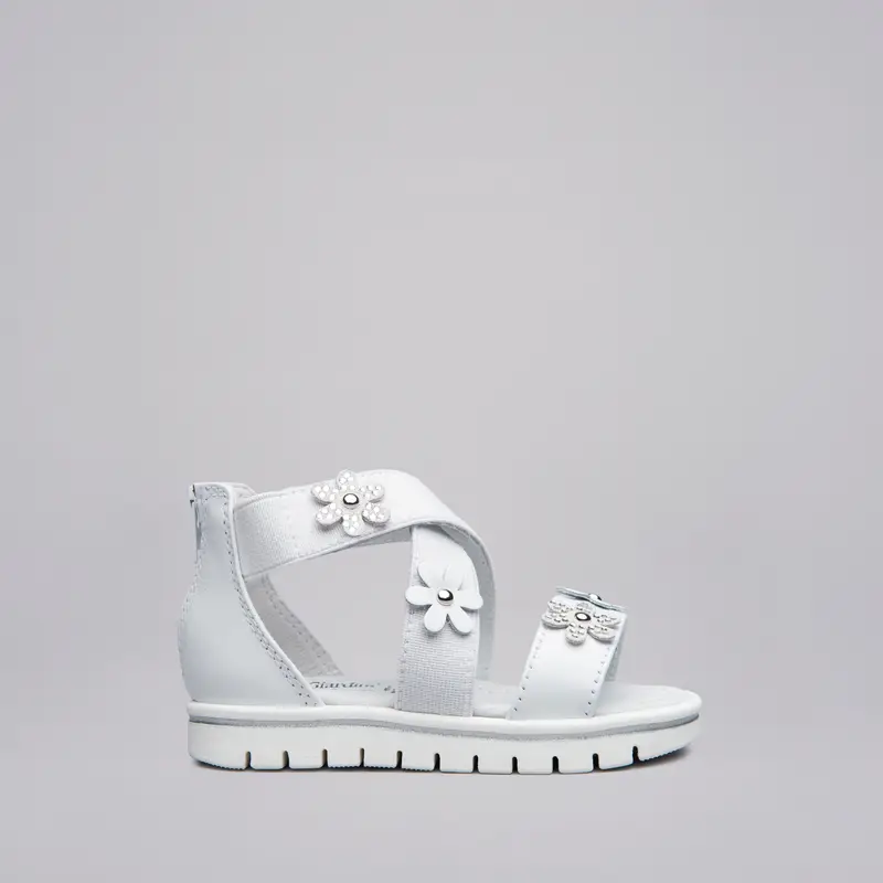 NeroGiardini Outlet Sandali Kids da Bambina in Camoscio, Pelle e Materiale Tecnico - Bianco