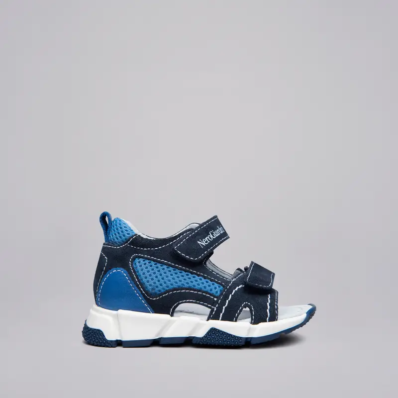 NeroGiardini Outlet Sandali Kids da Bambino in Camoscio e Tela - Blu