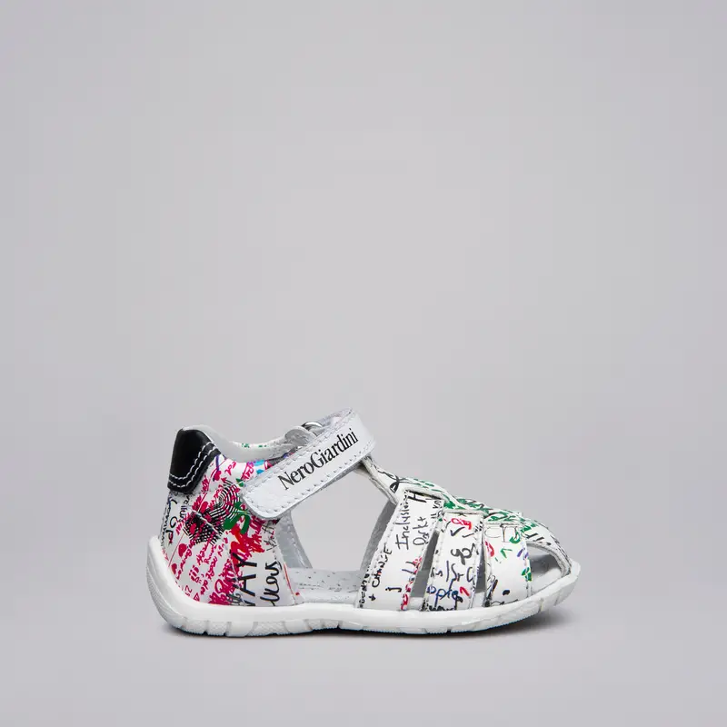 NeroGiardini Outlet Sandali Kids da Bambino in Materiale Tecnico e Pelle - Bianco