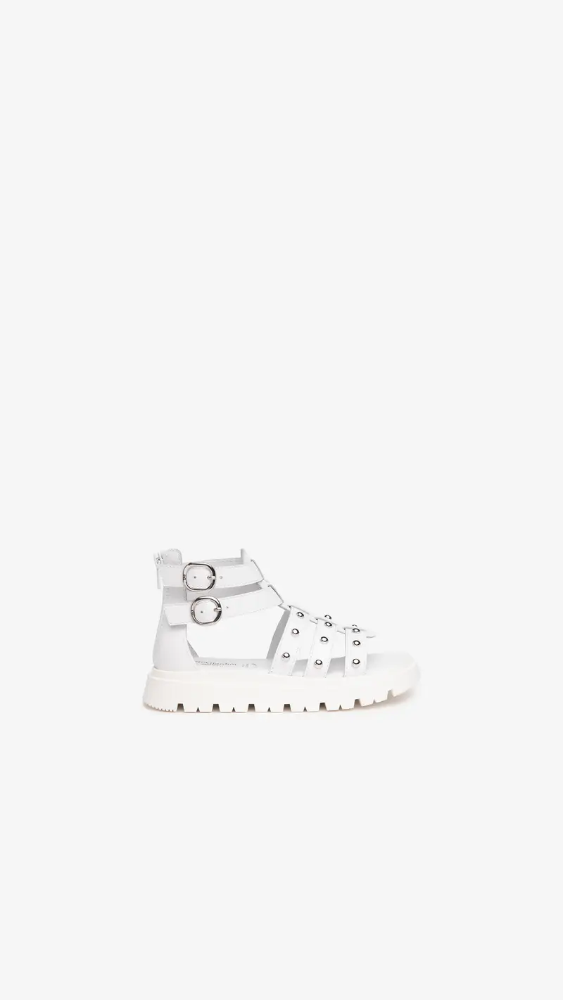 NeroGiardini Outlet Sandali Teens da Ragazza in Pelle - Bianco