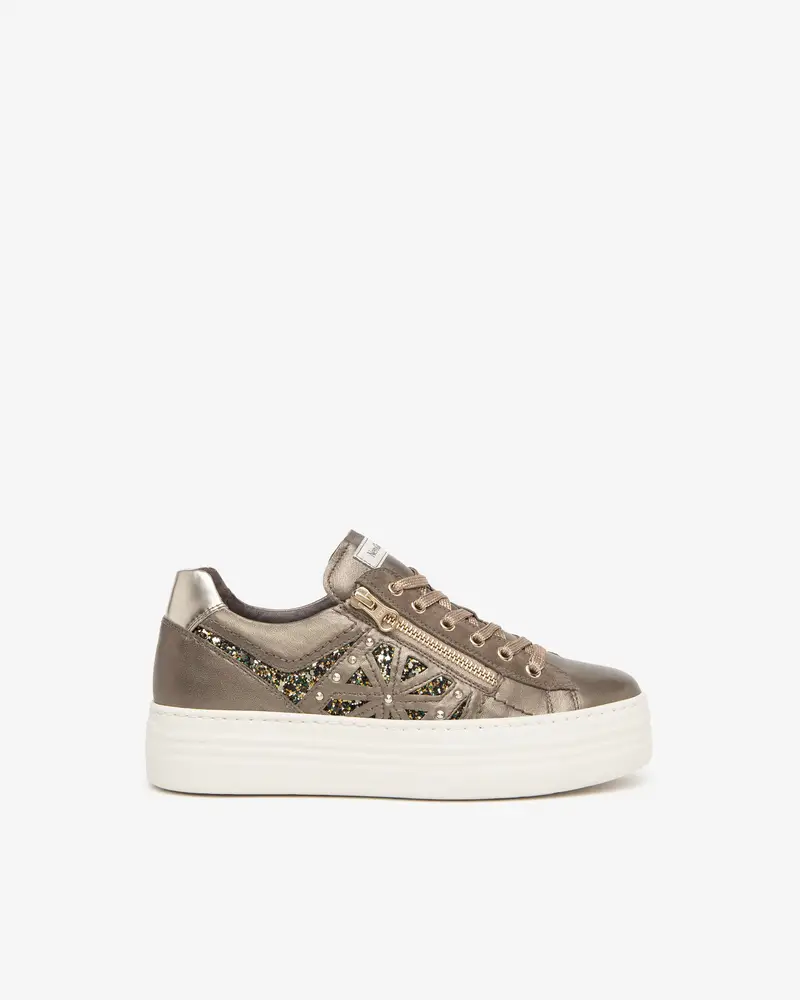 Outlet Sneakers Donna in Pelle, Camoscio e Materiale Tecnico - Marrone