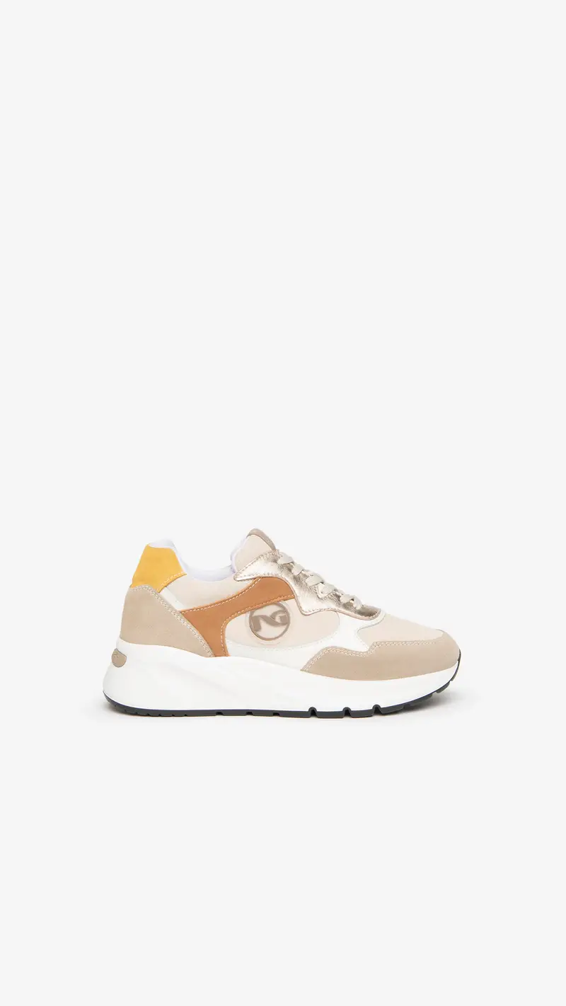 NeroGiardini Outlet Sneakers Donna in Pelle e Camoscio - Beige