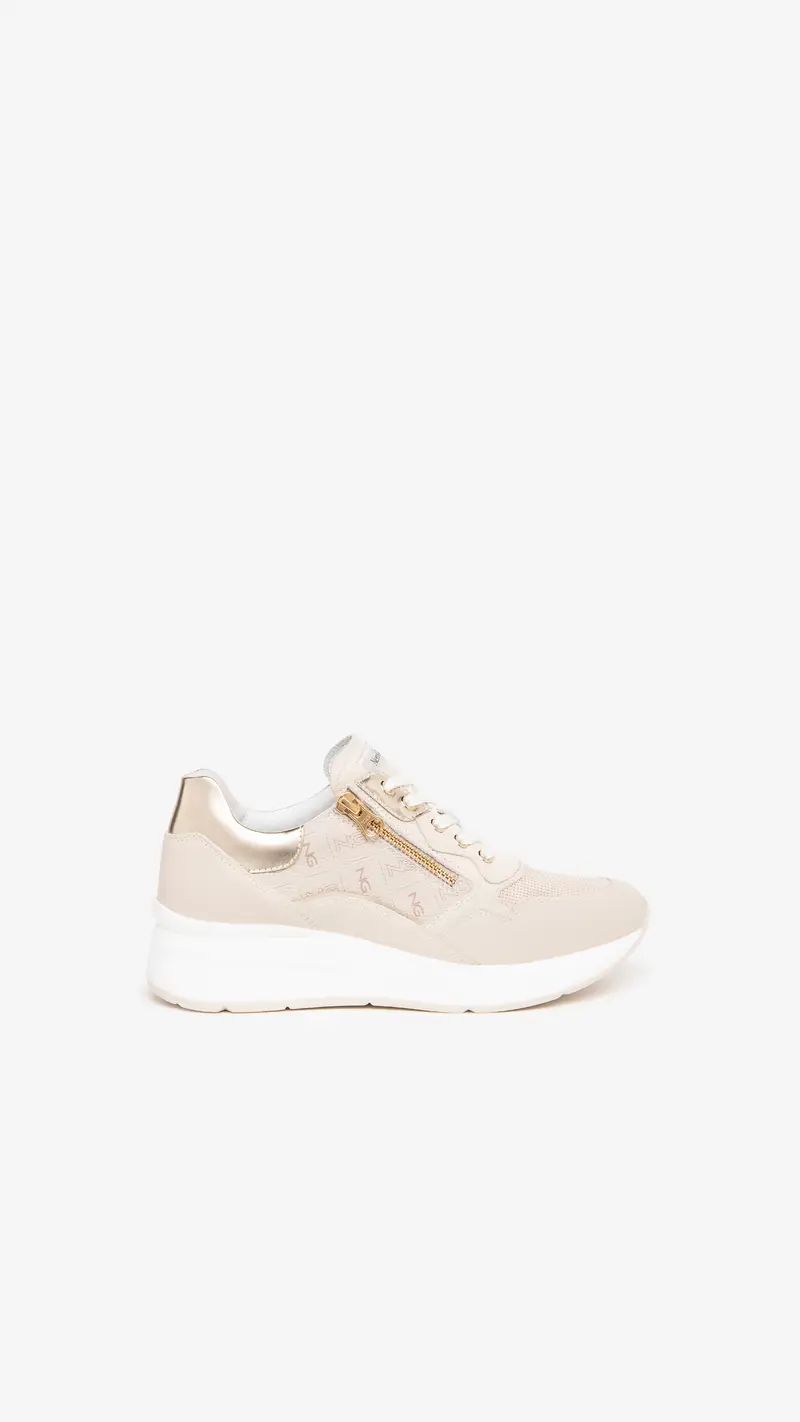 NeroGiardini Outlet Sneakers Donna in Pelle e Camoscio - Beige
