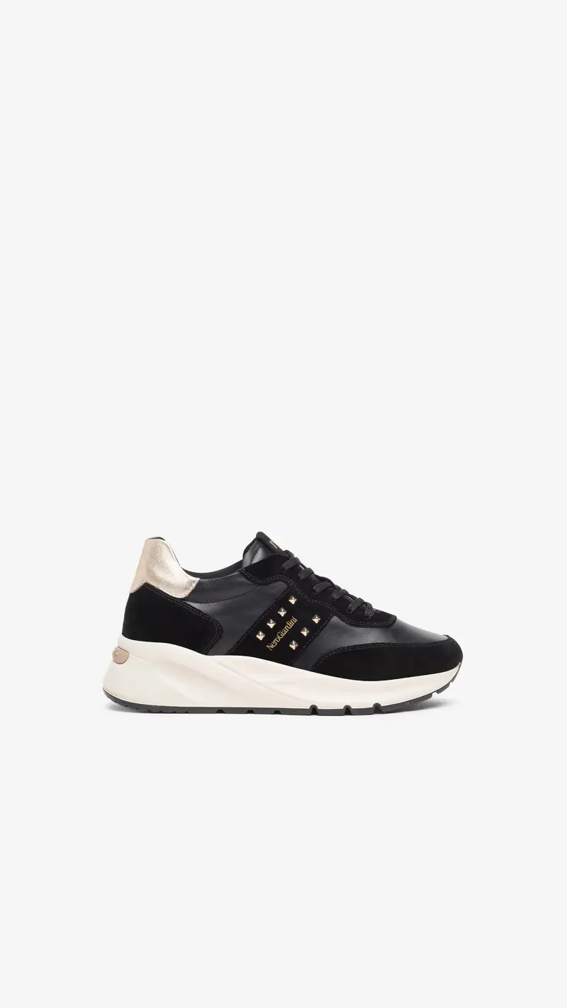 Outlet Sneakers Donna in Pelle e Camoscio - Nero